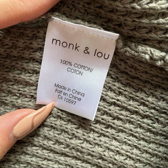 Grey/Olive Draped Cardigan - Picture 4 of 8